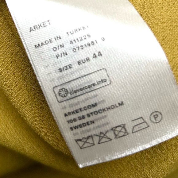 ARKET Crêpe Knot Dress - Mustard yellow Size large midi - Picture 12 of 14